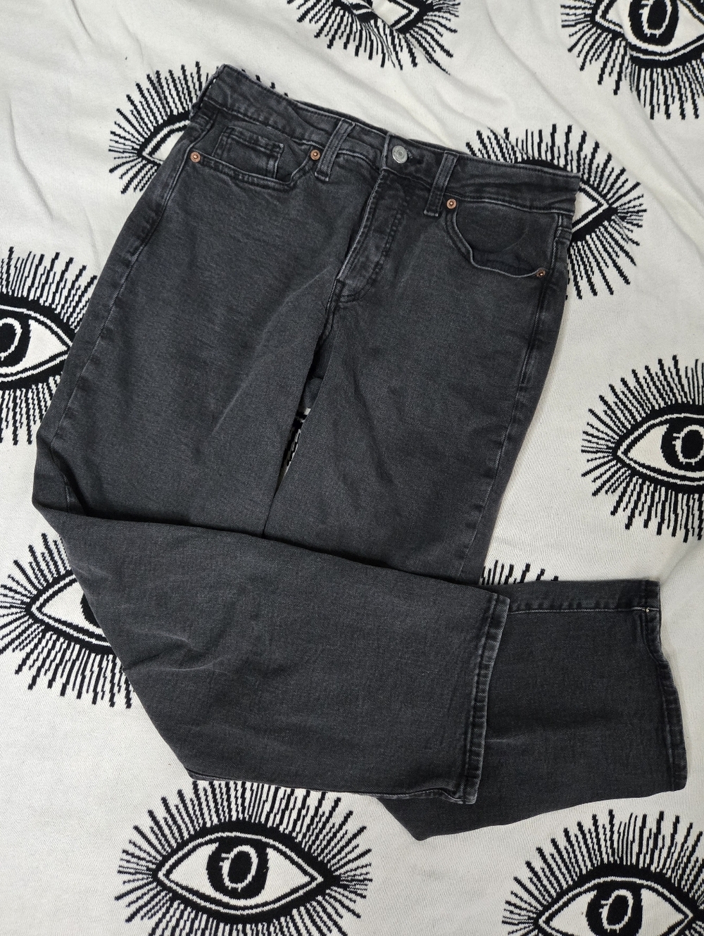 Old Navy Women's Petite High Rise O.G. Loose Black Jeans